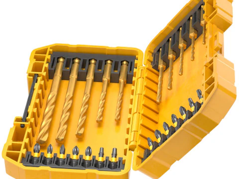 DeWalt Impact Drill and Bit Set 3D Model