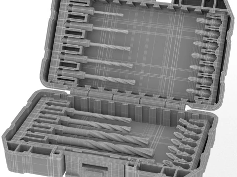 DeWalt Impact Drill and Bit Set 3D Model
