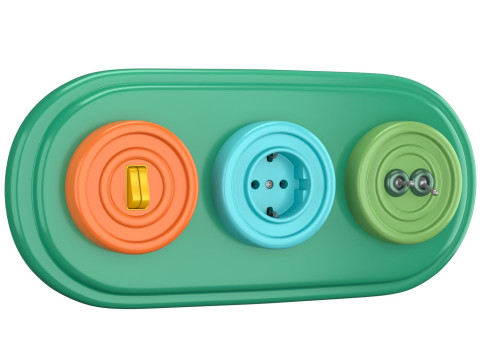 Sockets and Switches in the Shape of Chess and Checkers Pieces 3D Modell