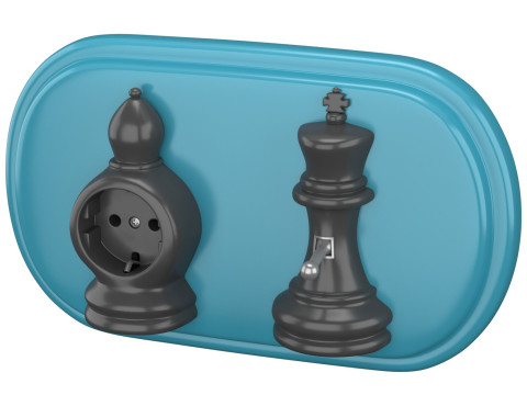 Sockets and Switches in the Shape of Chess and Checkers Pieces 3D Modell