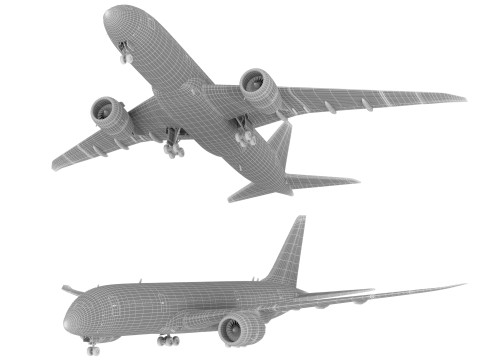 Samolot pasażerski Boeing 787-8 linii Uzbekistan Airways Model 3D