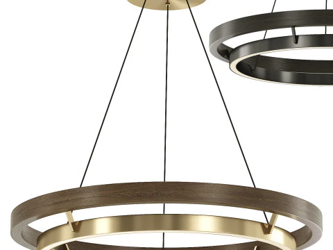 Weathered Oak LED Pendant Light 3D Model