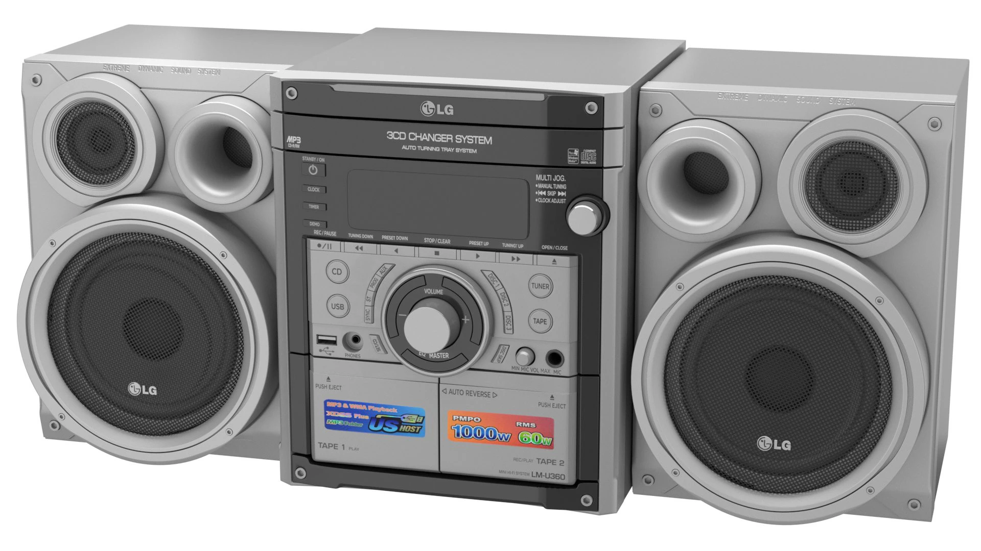 LG Music Center 3D Model .c4d .max .obj .3ds .fbx .stl .blend 