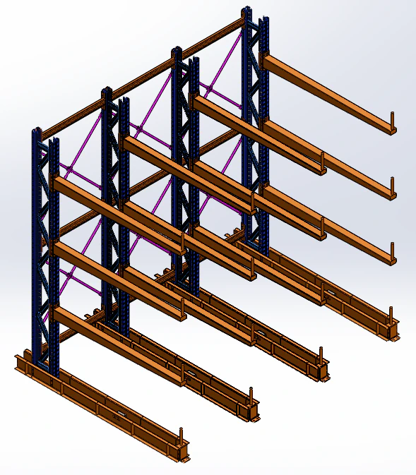 Cantilever racking 3D Model .c4d .max .obj .3ds .fbx .stl .blend 