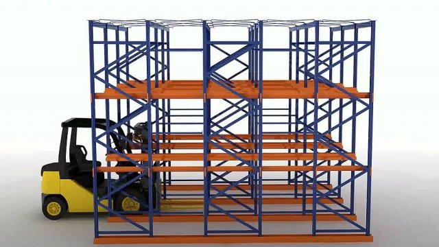 Drive-in racking 3D Модель .c4d .max .obj .3ds .fbx .stl .blend 