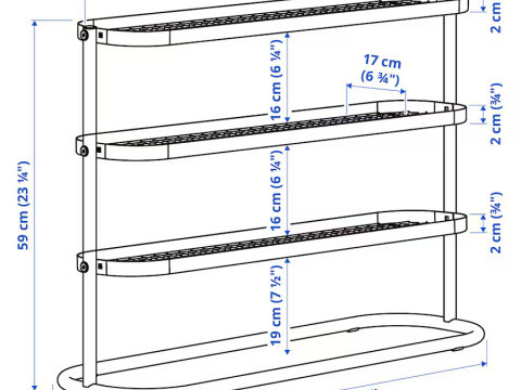 IKEA - ALGANAS Shoe rack 3D Model