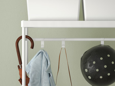 MACKAPAR coat rack with shoe storage unit Model 3D