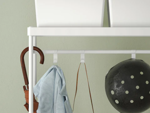 MACKAPAR coat rack with shoe storage unit 3D Model