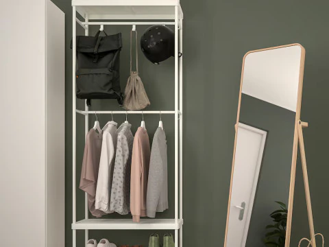 MACKAPAR coat rack with shoe storage unit 3D Model