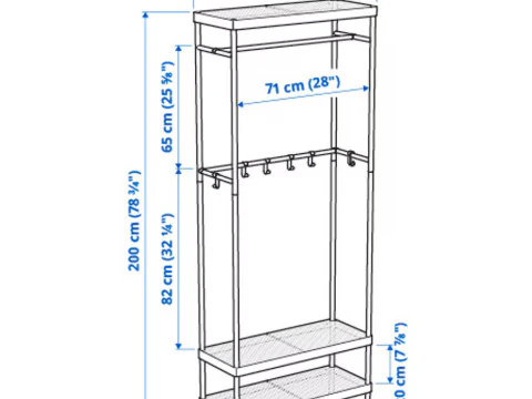 MACKAPAR coat rack with shoe storage unit 3D Model