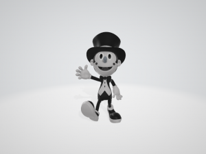 Whimsical Wanderer - Nostalgic Cartoon Character 3D Model
