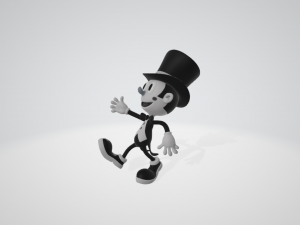 Whimsical Wanderer - Nostalgic Cartoon Character 3D-Modell