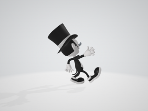 Whimsical Wanderer - Nostalgic Cartoon Character 3D-Modell