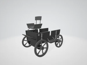 Whimsical Nostalgia - Vintage Cartoon Wagon 3D Model