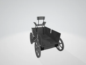 Whimsical Nostalgia - Vintage Cartoon Wagon 3D Model
