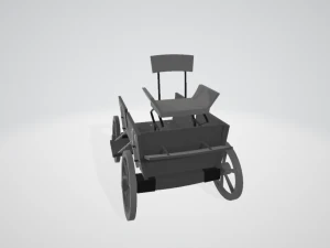 Whimsical Nostalgia - Vintage Cartoon Wagon 3D Model
