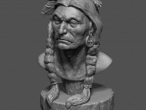 Native American Warrior Modello di stampa 3D
