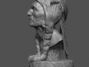 Native American Warrior 3D Baskı Modeli
