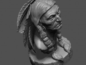 Native American Warrior 3D Baskı Modeli