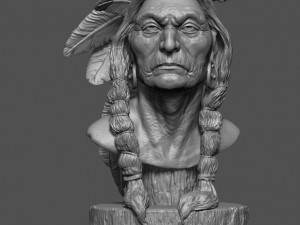 Native American Warrior 3D Baskı Modeli