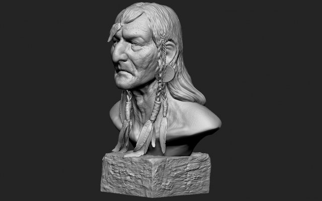 Big Chief Native American Modelo de impresión 3D .c4d .max .obj .3ds .fbx .stl .blend 