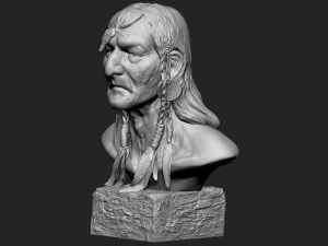 Grande Chefe Nativo Americano Modelo de Impressão 3D