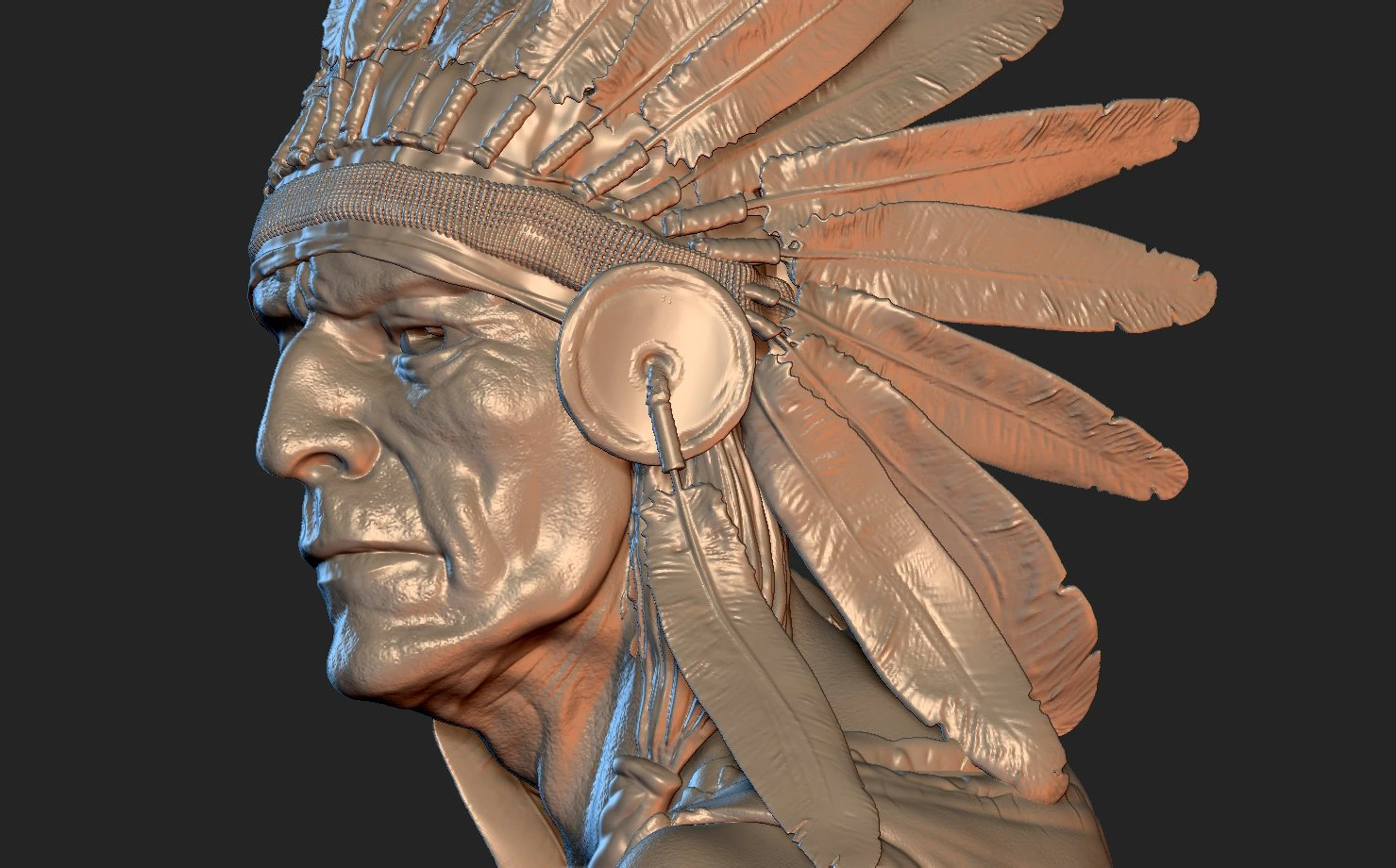 Native American Proud 3D Print Model .c4d .max .obj .3ds .fbx .stl .blend 