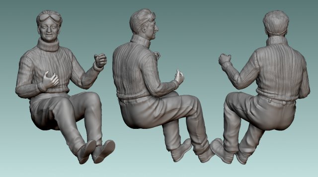 Car Driver Enzo Ferrari Modello di stampa 3D .c4d .max .obj .3ds .fbx .stl .blend 