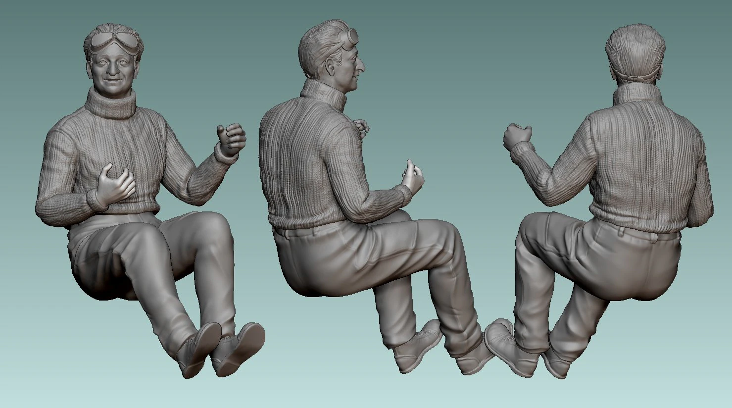 Car Driver Enzo Ferrari 3D Print Model .c4d .max .obj .3ds .fbx .stl .blend 