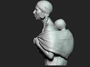 Native American Mother Modelo de Impressão 3D