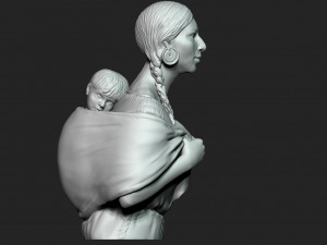 Native American Mother Modelo de Impressão 3D