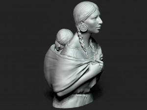Native American Mother Modelo de Impressão 3D