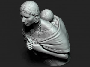 Native American Mother Modelo de Impressão 3D