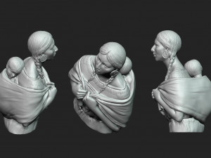 Native American Mother Modello di stampa 3D