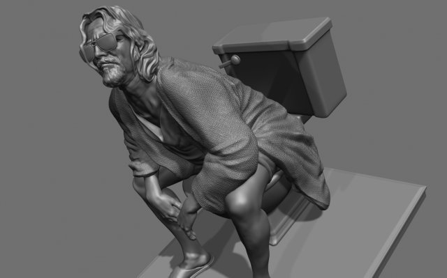 The Dude Toilet The Big Lebowski 3D Print Model .c4d .max .obj .3ds .fbx .stl .blend 