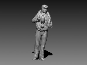 Fangio Car Driver Modello di stampa 3D