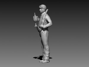 Fangio Car Driver Modello di stampa 3D