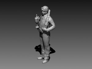 Fangio Car Driver Modello di stampa 3D