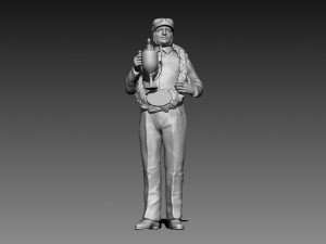 Fangio Car Driver Modello di stampa 3D