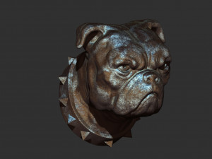 English Bulldog Head Modello di stampa 3D