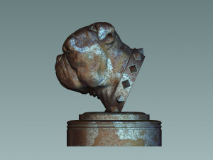 English Bulldog Head 3D Baskı Modeli