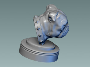English Bulldog Head 3D Baskı Modeli