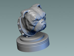 English Bulldog Head 3D Baskı Modeli
