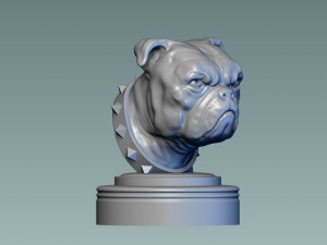 English Bulldog Head 3D Baskı Modeli