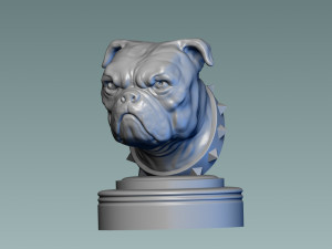 English Bulldog Head 3D Baskı Modeli
