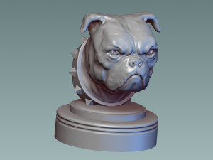 English Bulldog Head 3D Baskı Modeli