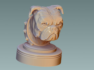 English Bulldog Head 3D Baskı Modeli