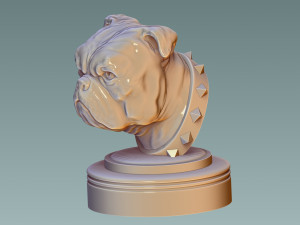 English Bulldog Head 3D Baskı Modeli