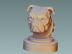 English Bulldog Head 3D Baskı Modeli