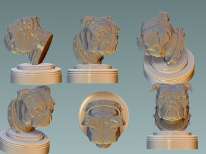 English Bulldog Head 3D Baskı Modeli